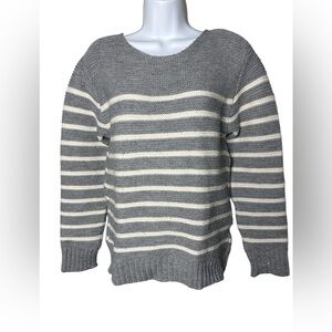 Peregrine 100% New Wool Knit Sweater Striped Made in England Cozy Layer Men Sz M